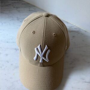 New Era Tan Baseball Cap with White Logo